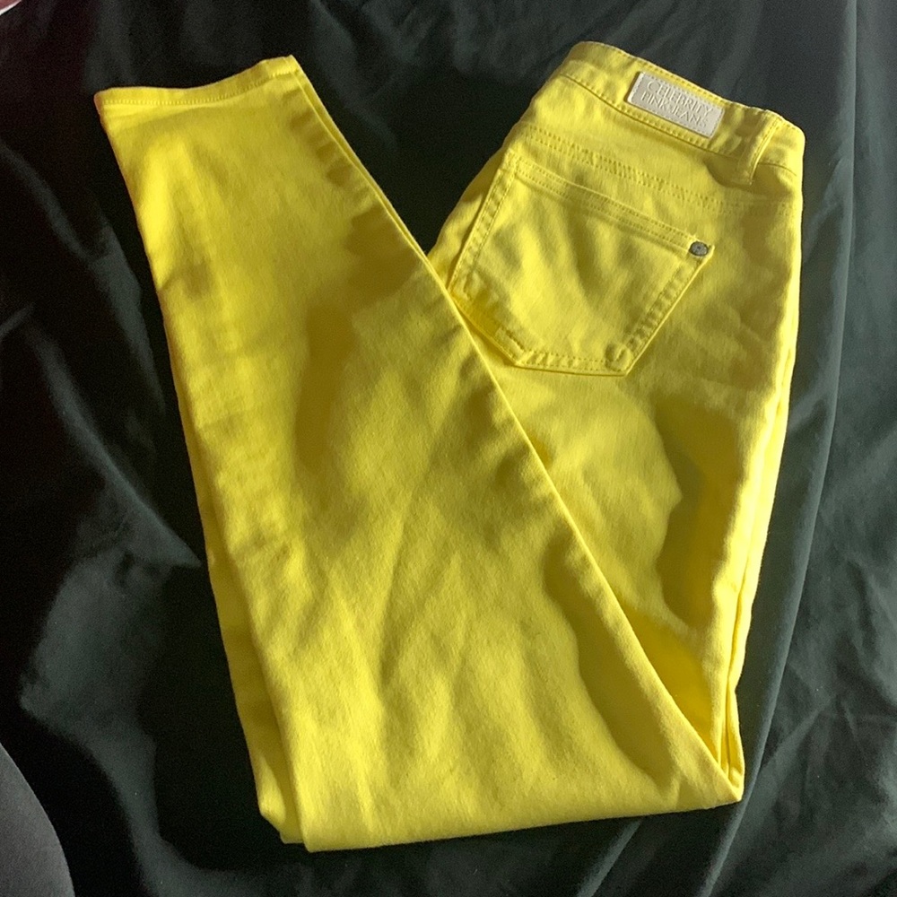 CELEBRITY PINK: Yellow Colored Denim Jeans. Size: 1
